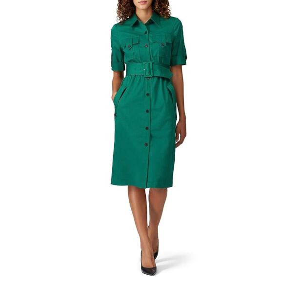 Derek Lam Evergreen Utility Dress Forest Green size 6 /42 - Picture 1 of 9